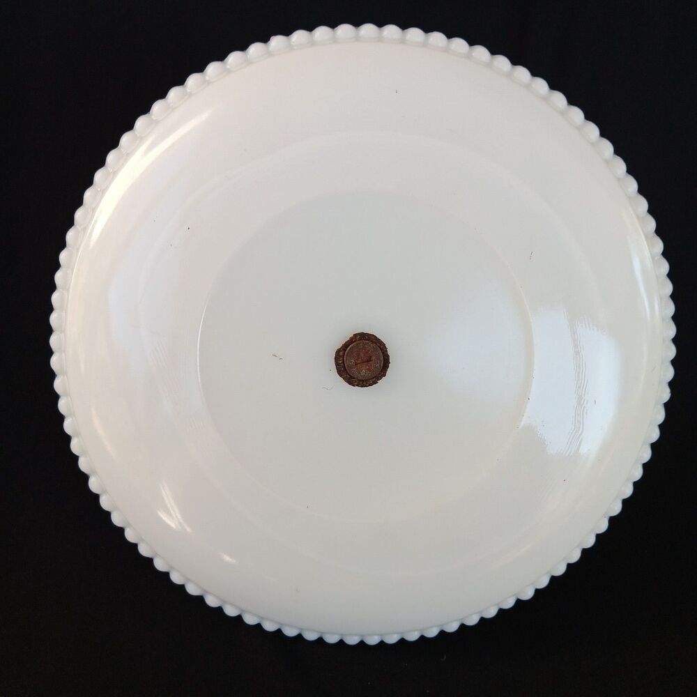 Vintage Westmoreland White Milk Glass Grape and Leaves Tidbit Tray w/ Handle - Picture 4 of 7